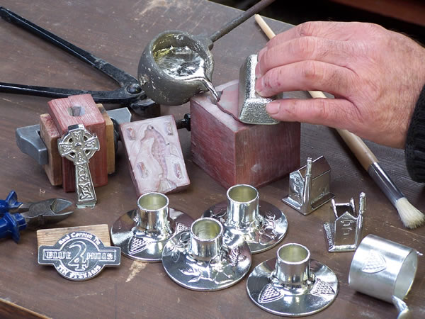 Hand casting tin jewellery and gifts