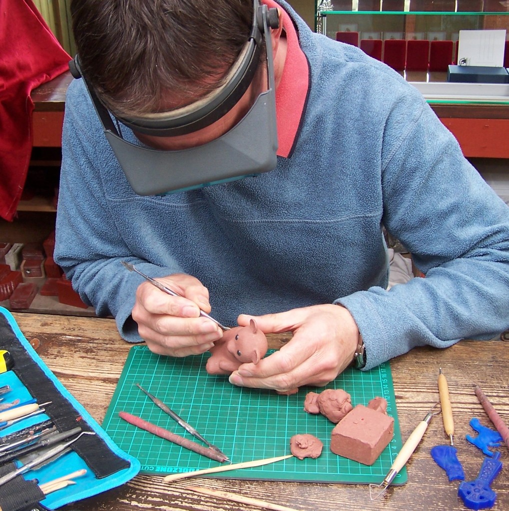 Carving a model bear