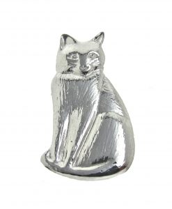 Cat brooch cast in Cornish tin