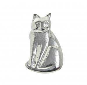 Cat brooch cast in Cornish tin