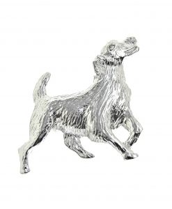 Dog brooch cast in Cornish tin