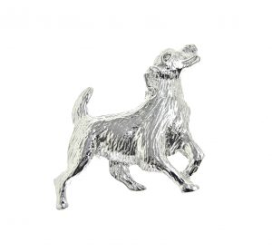 Dog brooch cast in Cornish tin