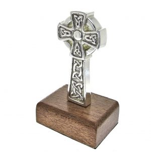 Celtic cross paperweight cast in Cornish tin