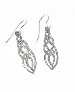 Celtic knotwork earrings cast in Cornish tin