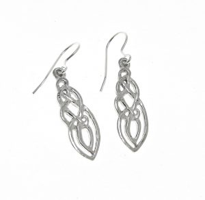 Celtic knotwork earrings cast in Cornish tin