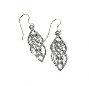 Celtic knotwork earrings cast in Cornish tin