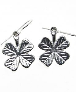 4 leaf clover earrings cast in Cornish tin