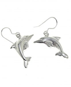 Dolphin earrings cast in Cornish tin