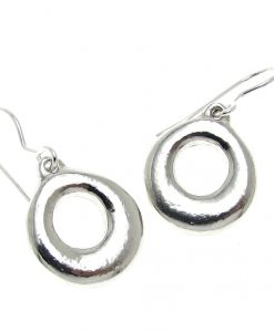 Donut earrings cast in Cornish tin