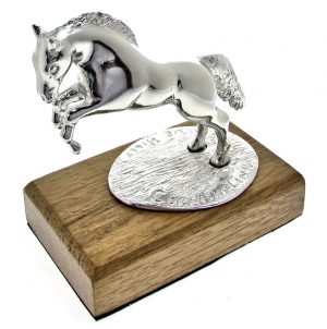 Leaping horse model cast in Cornish tin