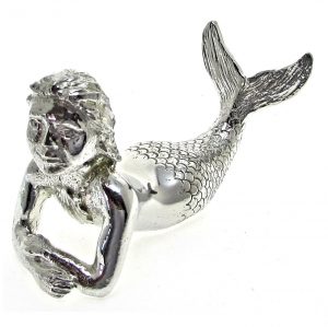 Model of a mermaid cast in Cornish tin