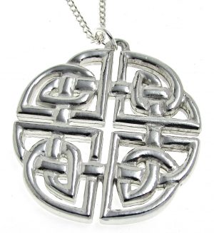Large celtic knotwork pendant in Cornish tin