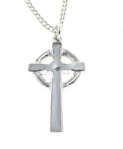 Smaller Celtic cross pendant in Cornish tin