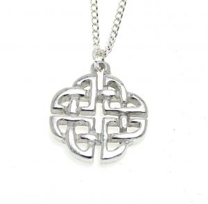 Celtic knotwork pendant cast in Cornish tin