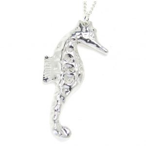 Large seahorse pendant in Cornish tin