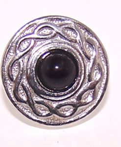 Lapel pin cast in Cornish tin with black agate stone setting