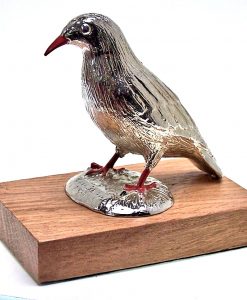 Cornish Chough paperweight cast in cornish tin