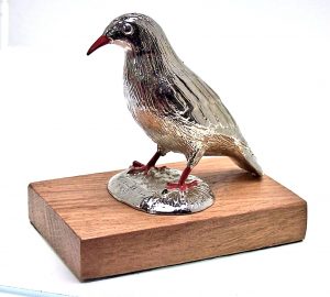 Cornish Chough paperweight cast in cornish tin