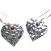 Heart shape earrings cast in Cornish Tin