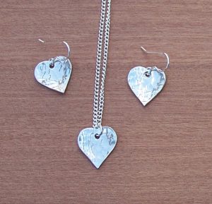 Heart earrings and pendant