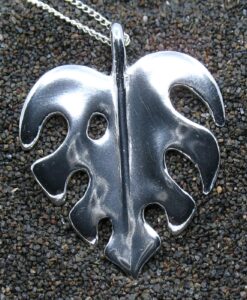 Cheese plant leaf pendant