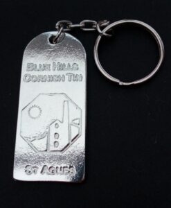 Cornish tin keyring with picture of a tin mine